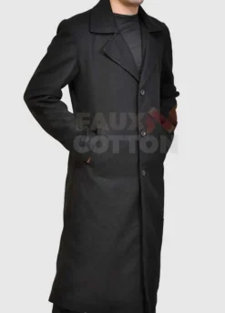 Slim FIt Mens Black Trench Coat