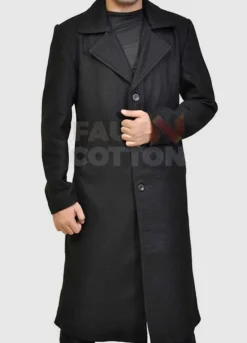 Slim FIt Mens Black Trench Coat