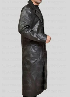 Smallville S9 Superman Clark Kent (Tom Welling) Black Leather Trench Coat