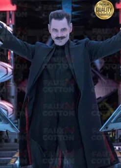 Sonic The Hedgehog Jim Carrey (Dr. Ivo Robotnik) Black Wool Coat
