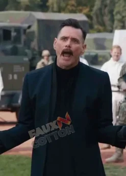Sonic The Hedgehog Jim Carrey (Dr. Ivo Robotnik) Black Wool Coat