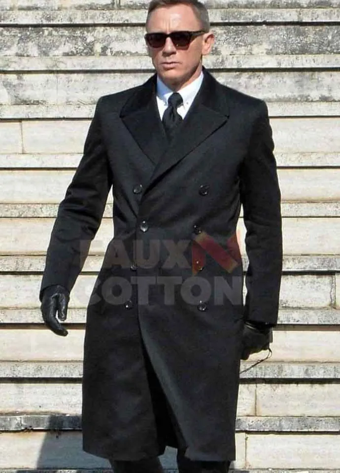 Spectre Daniel Craig Black Trench Coat