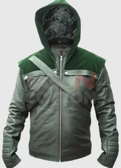 STEPHEN AMELL GREEN ARROW HOODED COSTUME JACKET