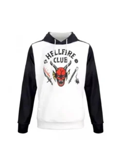 Stranger Things Season 4 Hellfire Club White Hoodie