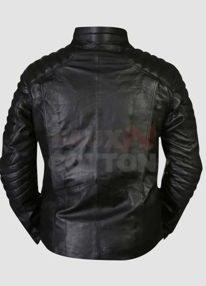 Superman Smallville Quilted Black Leather Jacket