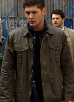 SUPERNATURAL SEASON 15 (DEAN WINCHESTER) JENSEN ACKLES GREEN COTTON JACKET