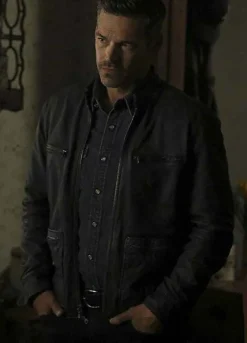 Take Two (Eddie Valetik) Eddie Cibrian Grey Leather Jacket