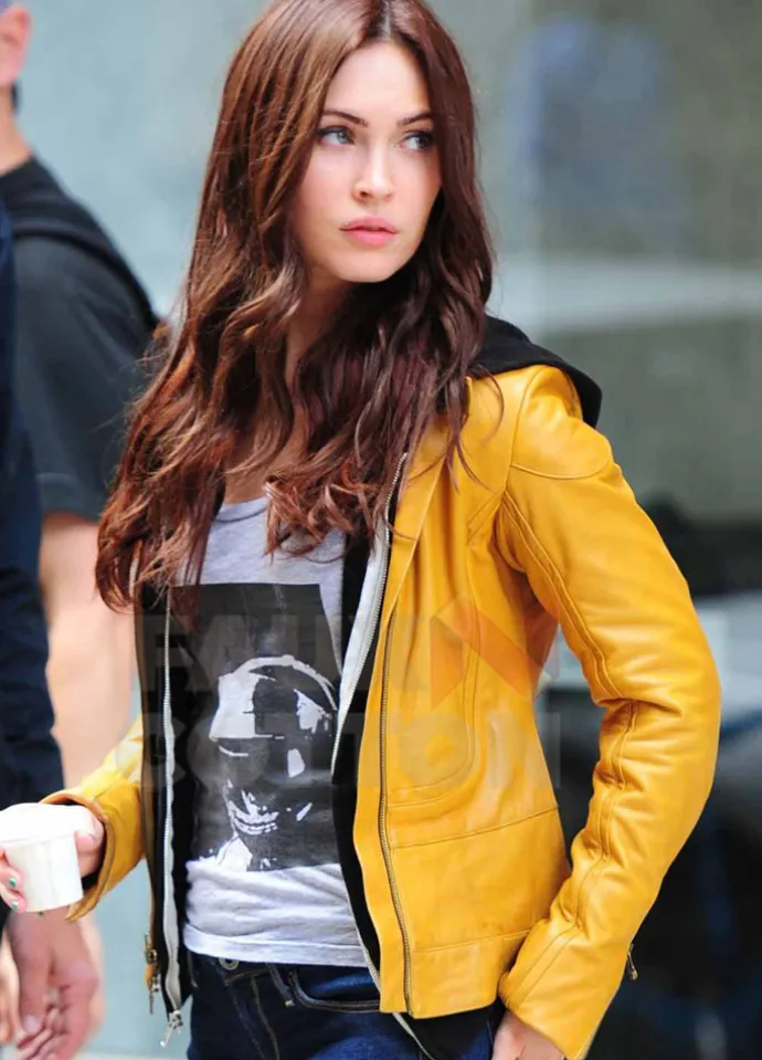 Teenage Mutant Ninja Turtles Megan Fox Yellow Leather Jacket