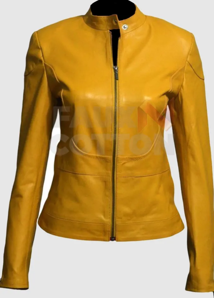 Teenage Mutant Ninja Turtles Megan Fox Yellow Leather Jacket
