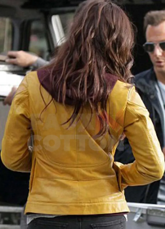 Teenage Mutant Ninja Turtles Megan Fox Yellow Leather Jacket