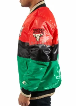 75th Anniversary Color Block Chicago Bulls Satin jacket