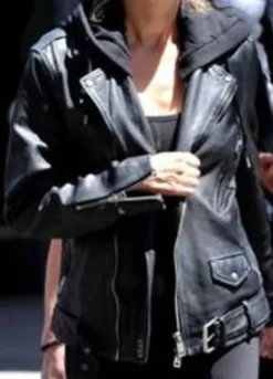 THE 355 (MACE) JESSICA CHASTAIN BLACK LEATHER JACKET