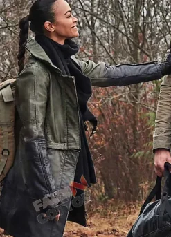 The Adam Project Zoe Saldana (Laura) Black Trench Coat