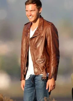 THE BACHELOR PETER WEBER BROWN LEATHER JACKET