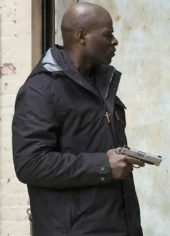 THE BLACKLIST DEMBE ZUMA BLACK HOODED JACKET