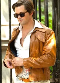 THE BOYS IN THE BAND (LARRY) ANDREW RANNELLS BROWN LEATHER JACKET