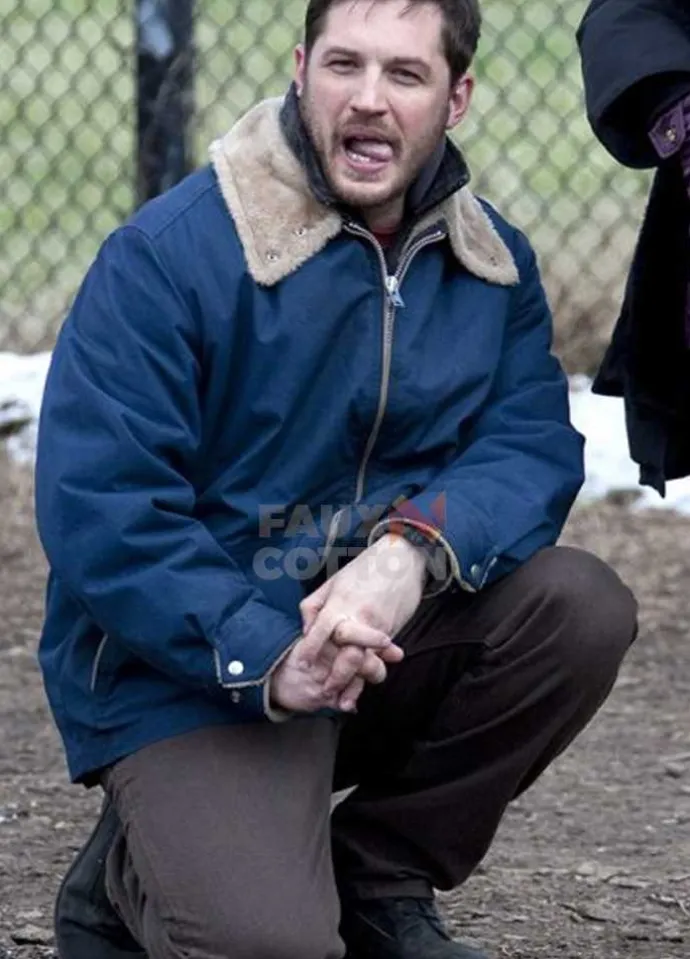 The Drop Bob Saginowski (Tom Hardy) Blue Fur Jacket
