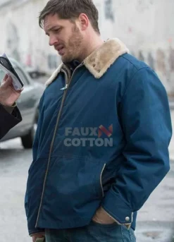 The Drop Bob Saginowski (Tom Hardy) Blue Fur Jacket