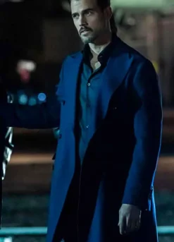 The Equalizer 2021 (Michel Deveaux) Thomas Beaudoin Blue Trench Coat