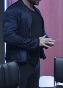 THE EXPANSE S02 NICK E. TARABAY COTYAR BLUE SATIN JACKET