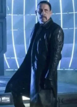 THE FLASH (BREACHER) DANNY TREJO BLACK LEATHER COAT