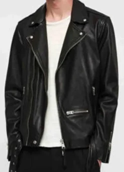 THE FLASH ELSEWORLDS (BARRY ALLEN) GRANT GUSTIN BLACK LEATHER JACKET