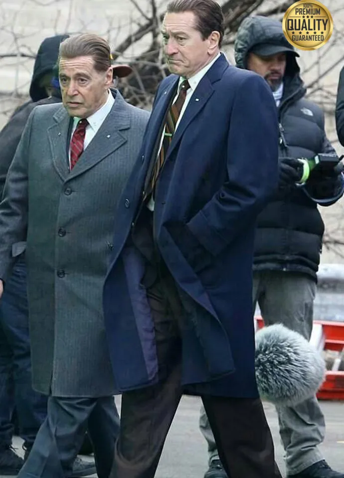 The Irishman Robert De Niro Blue Trench Coat