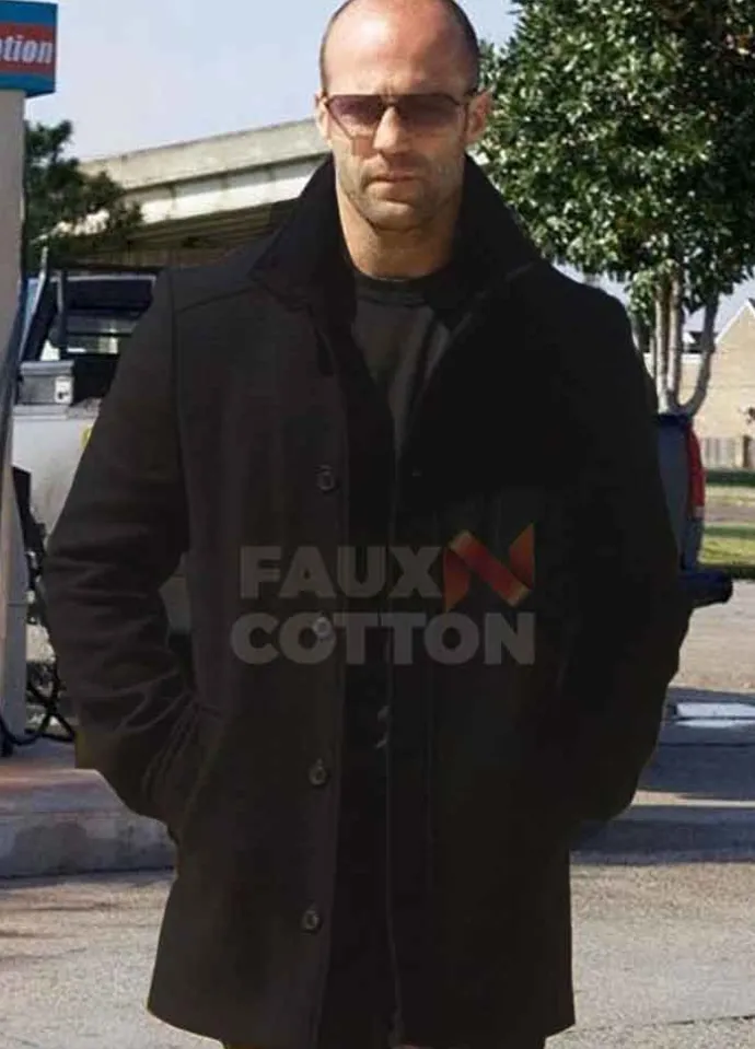 The Mechanic Jason Statham Black Pea Coat