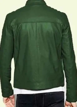 THE PROTEGE DORIN ZAHARIA GREEN LEATHER JACKET