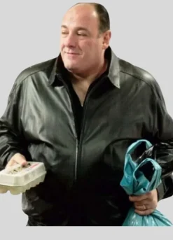 THE SOPRANOS JAMES GANDOLFINI (TONY) BLACK LEATHER JACKET