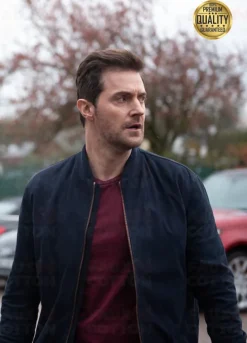 The Stranger Adam Price Blue Bomber Jacket