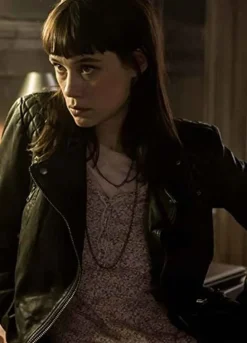 The Vault (Lorraine) Astrid Bergès-Frisbey Black Leather Jacket