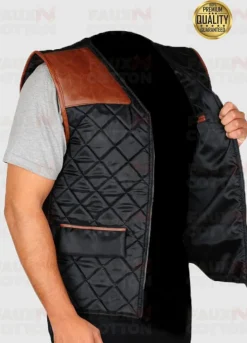 THE WALKING DEAD DAVID MORRISSEY ( GOVERNOR ) QUILTED LEATHER VEST