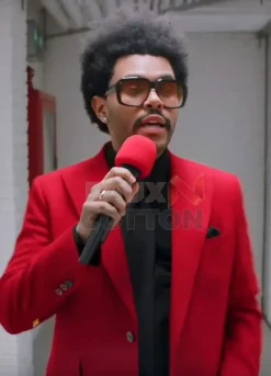 The Weeknd Red Blinding Lights Blazer Coat