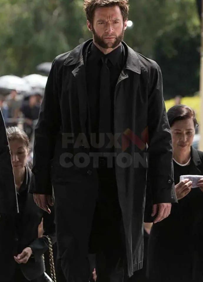 The Wolverine Hugh Jackman Trench Black Coat