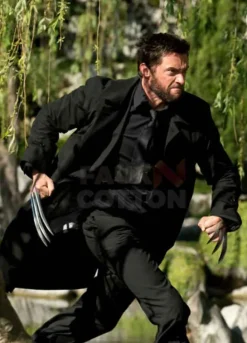 The Wolverine Hugh Jackman Trench Black Coat