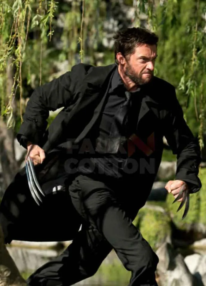 The Wolverine Hugh Jackman Trench Black Coat
