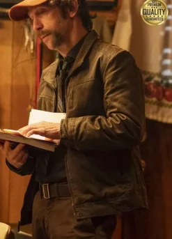 Tim Blake Nelson Watchmen Looking Glass Brown Leather Jacket