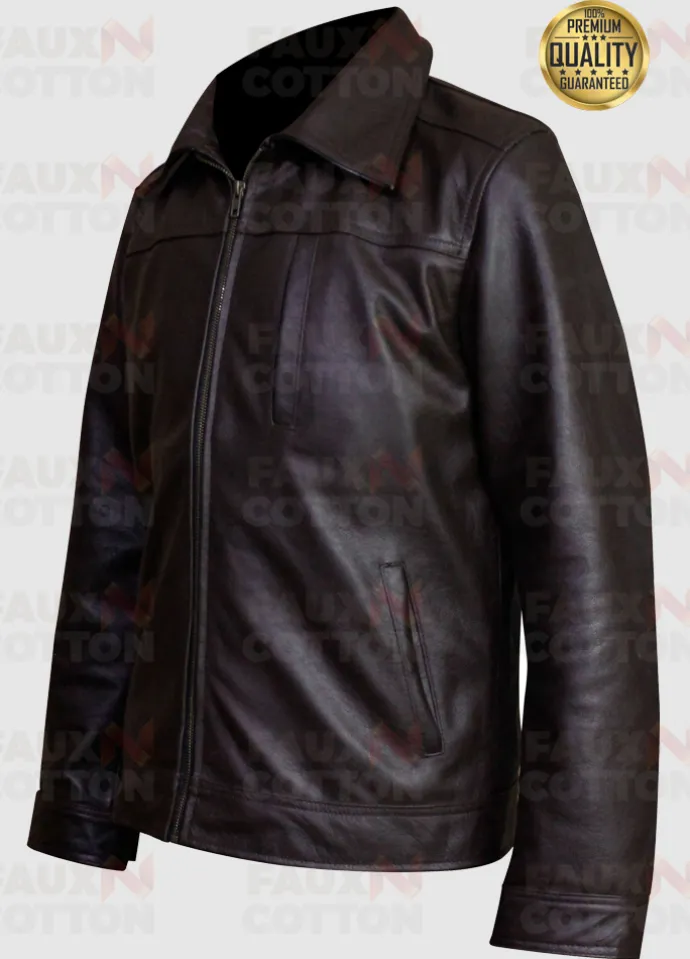 Tim Blake Nelson Watchmen Looking Glass Brown Leather Jacket