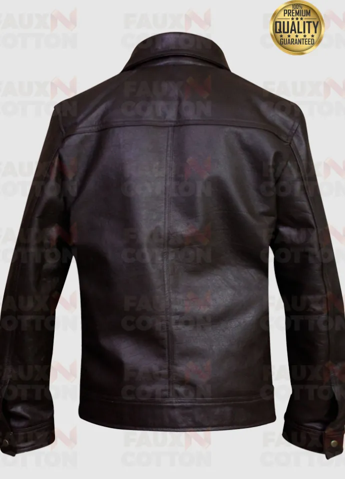 Tim Blake Nelson Watchmen Looking Glass Brown Leather Jacket