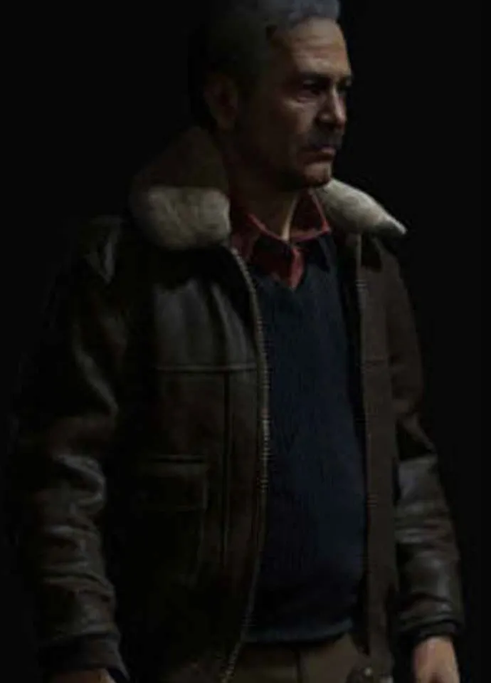 UNCHARTED 4 (VICTOR SULLIVAN) RICHARD MCGONAGLE BROWN LEATHER JACKET
