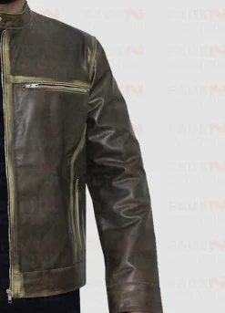 Vintage Cafe Racer Distressed Biker Jacket