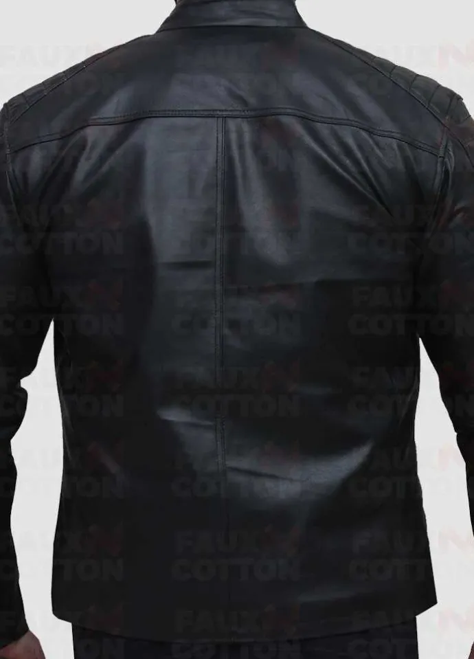 Vintage cafe racer quilted slim fit jacket