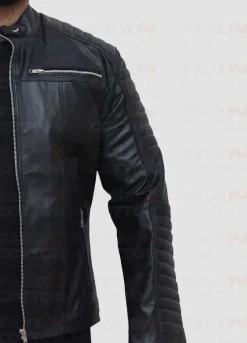 Vintage cafe racer quilted slim fit jacket