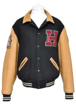 VINTAGE HOWARD UNIVERSITY LETTERMAN BLACK AND BROWN JACKET