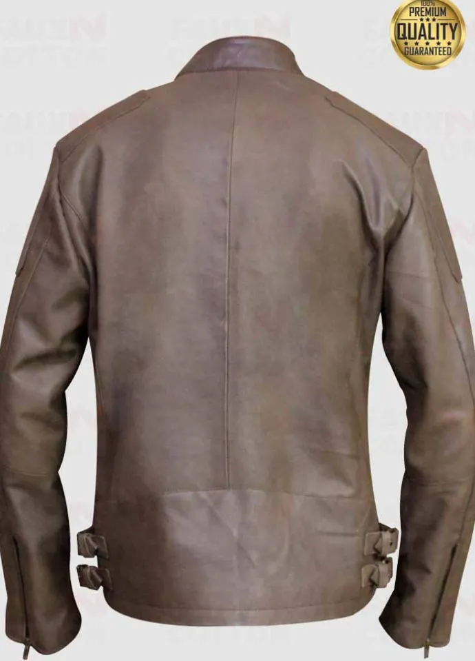 Vintage Slim Fit Light Brown Leather Jacket