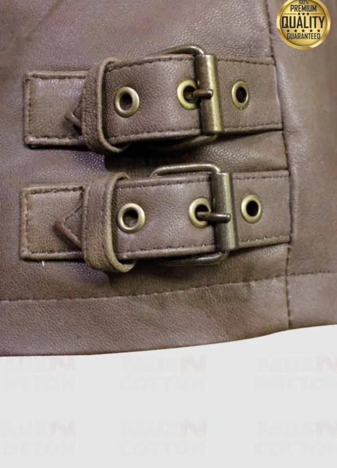 Vintage Slim Fit Light Brown Leather Jacket