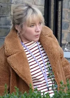 We Live in Time (2025) Florence Pugh Shearling Coat