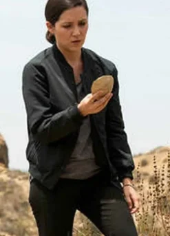 Westworld (Elsie Hughes) Shannon Woodward Black Bomber Cotton Jacket