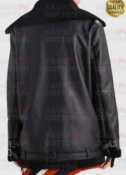 Women's Black Shearling Aviator Flying Jacket